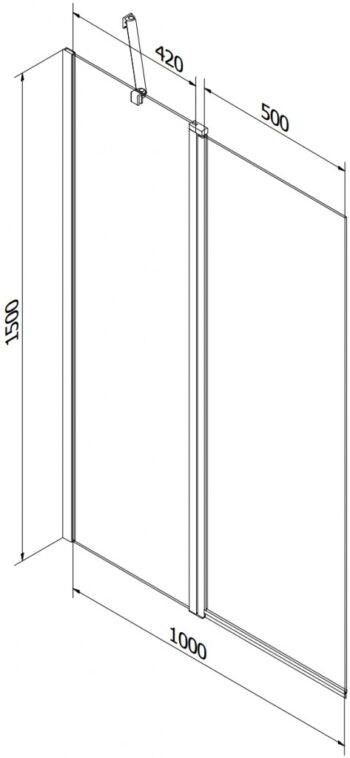 MEXEN - Flip vaňová zástena 1-krídlo 100x150, transparent, zlato 894-100-101-50-00