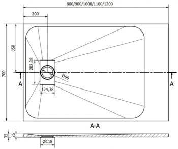 MEXEN - Hugo sprchová vanička obdĺžniková SMC 100 x 70, sivá 42617010