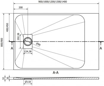 MEXEN - Hugo sprchová vanička obdĺžniková SMC 100x80, čierna 42708010