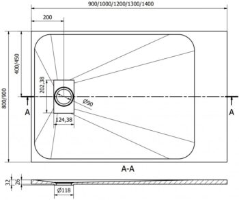 MEXEN - Hugo sprchová vanička obdĺžniková SMC 120x90, čierna 42709012