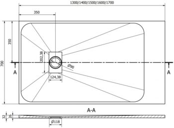 MEXEN - Hugo sprchová vanička obdĺžniková SMC 140x70, biela 42107014