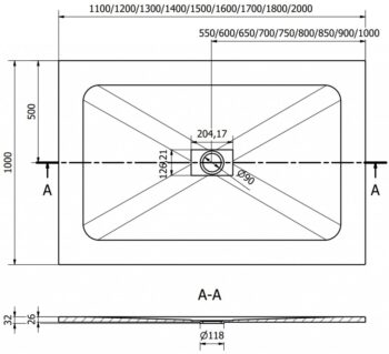 MEXEN - Hugo vanička obdĺžniková SMC 200 x 100, sivá 42611020
