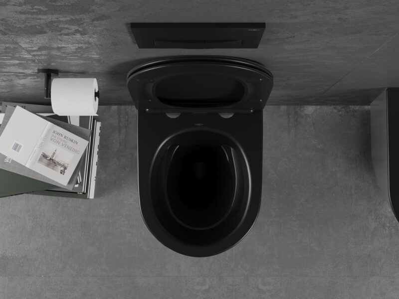 MEXEN - Lena Závesná WC misa vrátane sedátka s slow-slim, duroplast, čierna mat / strieborná 30224074 MEXEN - Lena Závesná WC misa vrátane sedátka s slow-slim, duroplast, čierna mat / strieborná 30224074