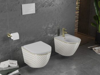 MEXEN - Lena bidet závesný, biela/zlatá vzor 35224809