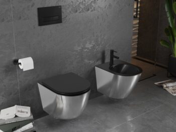 MEXEN - Lena bidet závesný, čierna mat/strieborná 35224874
