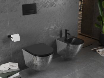 MEXEN - Lena bidet závesný, čierna mat/strieborná vzor 35224872