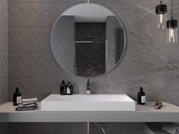 MEXEN - Loft zrkadlo 100, nerezový rám 9850-100-100-000-10