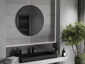 MEXEN - Loft zrkadlo 80, čierny rám 9850-080-080-000-70
