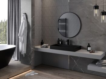 MEXEN - Loft zrkadlo 80, čierny rám 9850-080-080-000-70