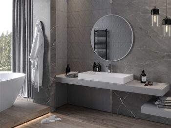 MEXEN - Loft zrkadlo 90, biely rám 9850-090-090-000-20
