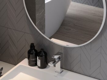 MEXEN - Loft zrkadlo 90, biely rám 9850-090-090-000-20
