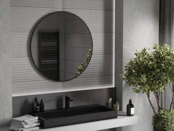 MEXEN - Loft zrkadlo 90, čierny rám 9850-090-090-000-70