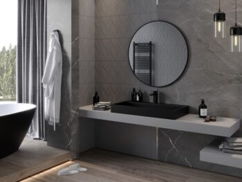 MEXEN - Loft zrkadlo 90, čierny rám 9850-090-090-000-70