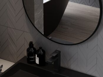 MEXEN - Loft zrkadlo 90, čierny rám 9850-090-090-000-70