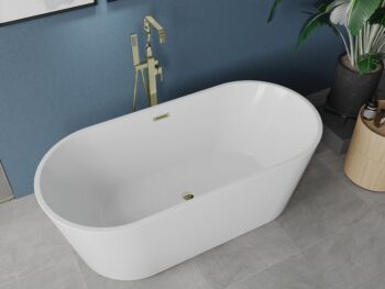 MEXEN - Luna vaňa voľne stojaca 170x80, biela, bez krytu prepadu a zátky 52031708000-SS