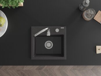 MEXEN MEXEN - Milo granitový drez 1-miska 435x410 mm, čierna škvrnité 6505441000-76