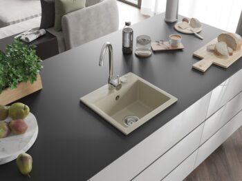 MEXEN MEXEN - Milo granitový, kuchyňský drez 1 435x410 mm, béžová 6505441000-69