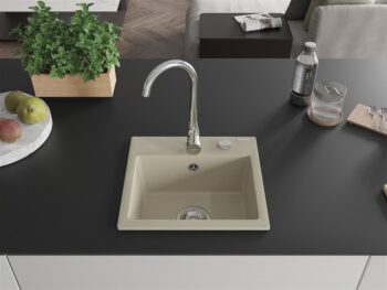 MEXEN MEXEN - Milo granitový, kuchyňský drez 1 435x410 mm, béžová 6505441000-69