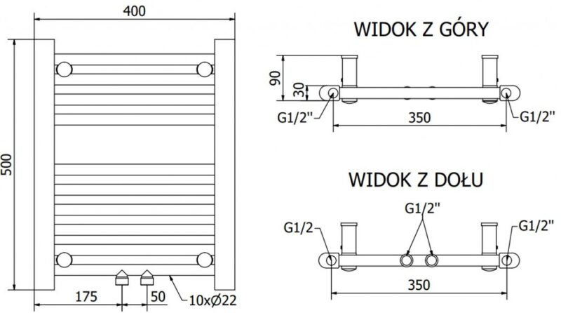 MEXEN - Mars vykurovací rebrík/radiátor 500 x 400 mm, 140 W, chróm W110-0500-400-00-01 MEXEN - Mars vykurovací rebrík/radiátor 500 x 400 mm, 140 W, chróm W110-0500-400-00-01