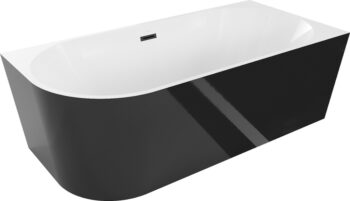 MEXEN - Mia vaňa voľne stojaca pravá 170x80, biela/čierna, čierny sifón 52691708075P-B