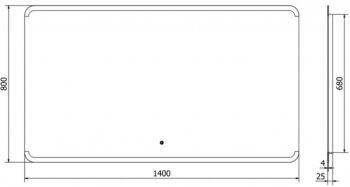 MEXEN - Nida zrkadlo s osvetlením 140 x 80, LED 600 9806-140-080-611-00