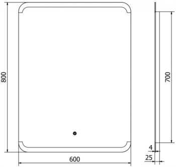 MEXEN - Nida zrkadlo s osvetlením 60 x 80, LED 600 9806-060-080-611-00