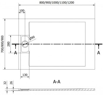 MEXEN - Otto obdĺžniková sprchová vanička SMC 120 x 70, biela 4N107012