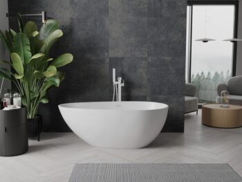 MEXEN - Palermo voľne stojaca vaňa z liateho mramoru 150 x 78, biela mat 57211507800