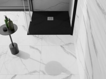 MEXEN - Stone+ Sprchová vanička štvorcová 90x90, čierna 44709090