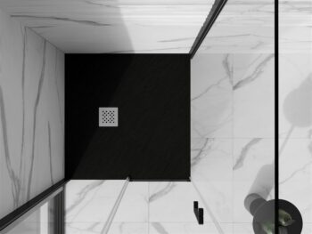 MEXEN - Stone+ Sprchová vanička štvorcová 90x90, čierna 44709090
