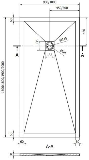 MEXEN - Stone+ sprchová vanička obdĺžniková 200x100, sivý betón 44611020