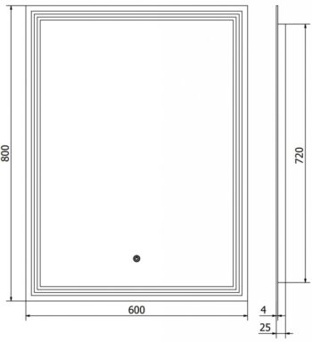 MEXEN - Taco zrkadlo s osvetlením 60 x 80, LED 6000K, 9805-060-080-611-00