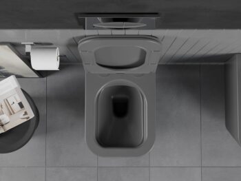 MEXEN - Teo Závesná WC misa vrátane sedátka s slow-slim, z duroplastu, temná šedá mat 30854071