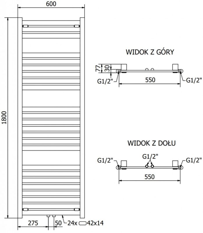 MEXEN - Urán vykurovací rebrík/radiátor 1800 x 600 mm, 923 W, antracit W105-1800-600-00-66 MEXEN - Urán vykurovací rebrík/radiátor 1800 x 600 mm, 923 W, antracit W105-1800-600-00-66
