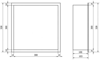 MEXEN - X-Wall-R modul pre vstavanie do steny 30 x 30, čierna 1970303010