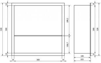 MEXEN - X-Wall-R modul pre vstavanie do steny s poličkou 30 x 30, čierna 1970303010S