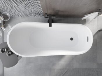 MEXEN/S - Alta vaňa voľne stojaca 170 x 75, biela, sifón a prepad čierna 52141707500-70