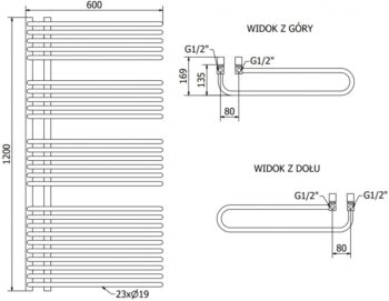 MEXEN/S - Amor radiátor + vykurovacia tyč 1200 x 600 mm, 900 W, čierna W120-1200-600-2900-70