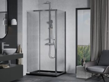 MEXEN/S - Apia Sprchovací kút 130x80, transparent, chróm + vanička so sifónom 840-130-080-01-00-4070