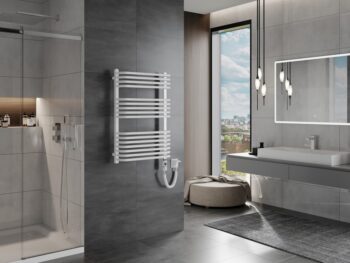 MEXEN/S - Apollo radiátor + vykurovacia tyč 860 x 550 mm, 600 W, biela W117-0860-550-2600-20