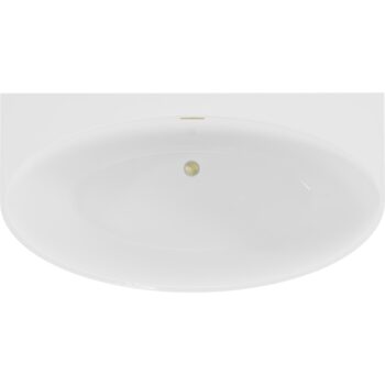 MEXEN/S - Bruna voľne stojaca vaňa nástenná 150 x 82, biela lesk, sifón a prepad zlatá kartáčovaná 52731508200-55