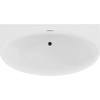 MEXEN/S - Bruna voľne stojaca vaňa nástenná 170 x 88, biela lesk, sifón a prepad čierna 52731708800-70