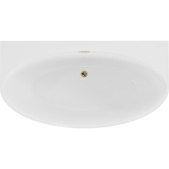 MEXEN/S - Bruna voľne stojaca vaňa nástenná 170 x 88, biela lesk, sifón a prepad zlatá 52731708800-50