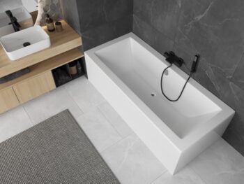 MEXEN/S - Cube obdĺžniková vaňa 160 x 70 cm s panelom, biela 55051607000X