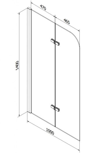 MEXEN/S - Cubik obdĺžniková vaňa 150 x 70 cm s panelom + vaňová zástena 100, transparent, chróm 550315070X9010020100