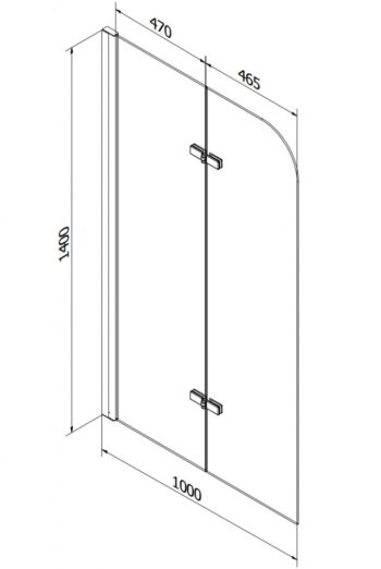 MEXEN/S - Cubik obdĺžniková vaňa 150 x 70 cm s panelom + vaňová zástena 100, transparent, čierna 550315070X9010027000