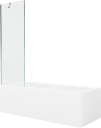 MEXEN/S - Cubik obdĺžniková vaňa 150 x 70 cm s panelom + vaňová zástena 60, transparent, chróm 550315070X9506000001