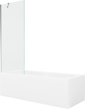 MEXEN/S - Cubik obdĺžniková vaňa 150 x 70 cm s panelom + vaňová zástena 70, transparent, chróm 550315070X9507000001