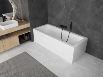 MEXEN/S - Cubik obdĺžniková vaňa 180 x 80 cm s panelom, biela 55031808000X