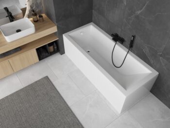 MEXEN/S - Cubik obdĺžniková vaňa 180 x 80 cm s panelom, biela 55031808000X